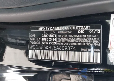 2014 Mercedes-Benz E 350 z USA, uszkodzony, nr VIN WDDHF5KB2EA809374